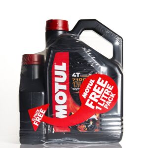 MOTUL 7100 4T motorolie – 10W40 4 liter 100% synthetisch (+ 1 liter bus gratis)