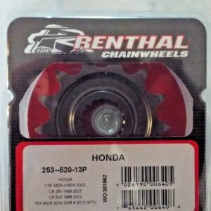 Renthal voortandwiel 13 tands Honda CR 250R 88-07 & CR 500R 90-01 & CRF 450R 02- & CRF 450RX 17- & CRF 450X 12-16 & TRX 450R 12-14