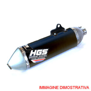 HGS uitlaatdemper Zwart met stalen eindkap KTM SX-F 250/350/450 2023- & Husqvarna FC 250/350/450 2023- & Gas Gas MC 250F/350F/450F 2024-